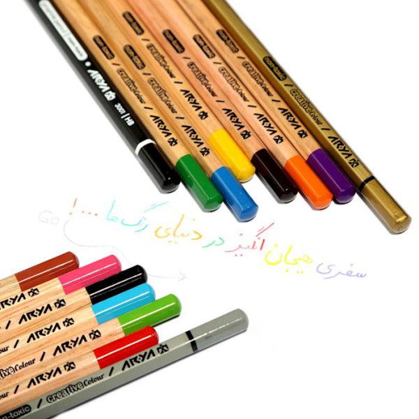 مداد رنگی 3+12 فلزی آریا