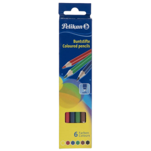 مداد رنگی پلیکان 6 رنگ یک قراص 24 بسته ای