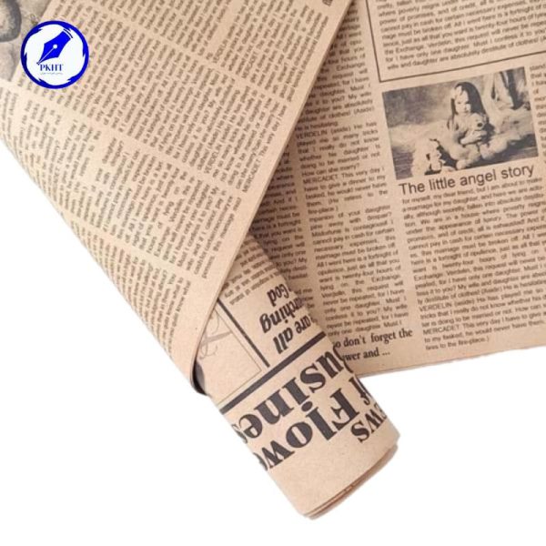کاغذ کادو کرافت روزنامه ای بسته 100 برگی